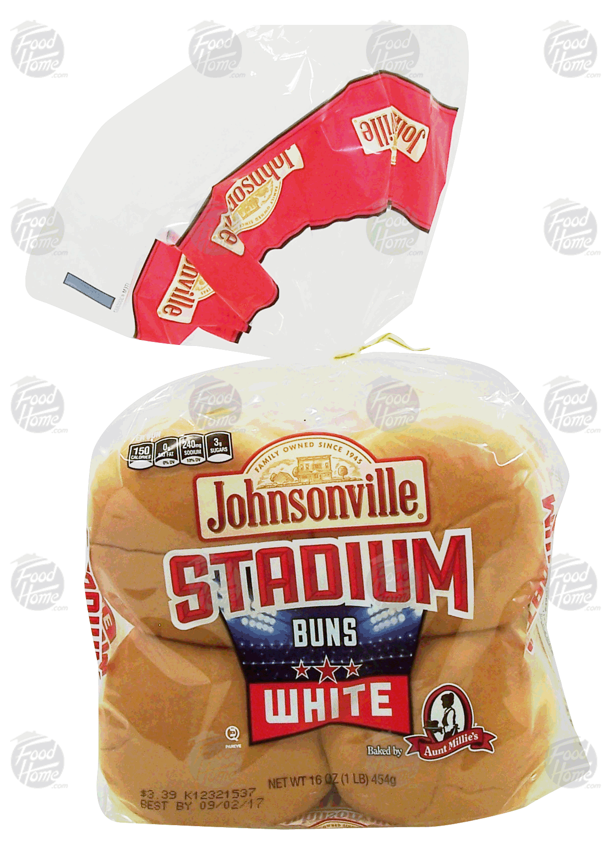 Johnsonville Stadium white hamburger buns, 8-count, sliced Full-Size Picture